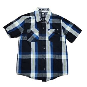 Shawn White Plaid Skater Button Down Shirt Sz Sm Kids